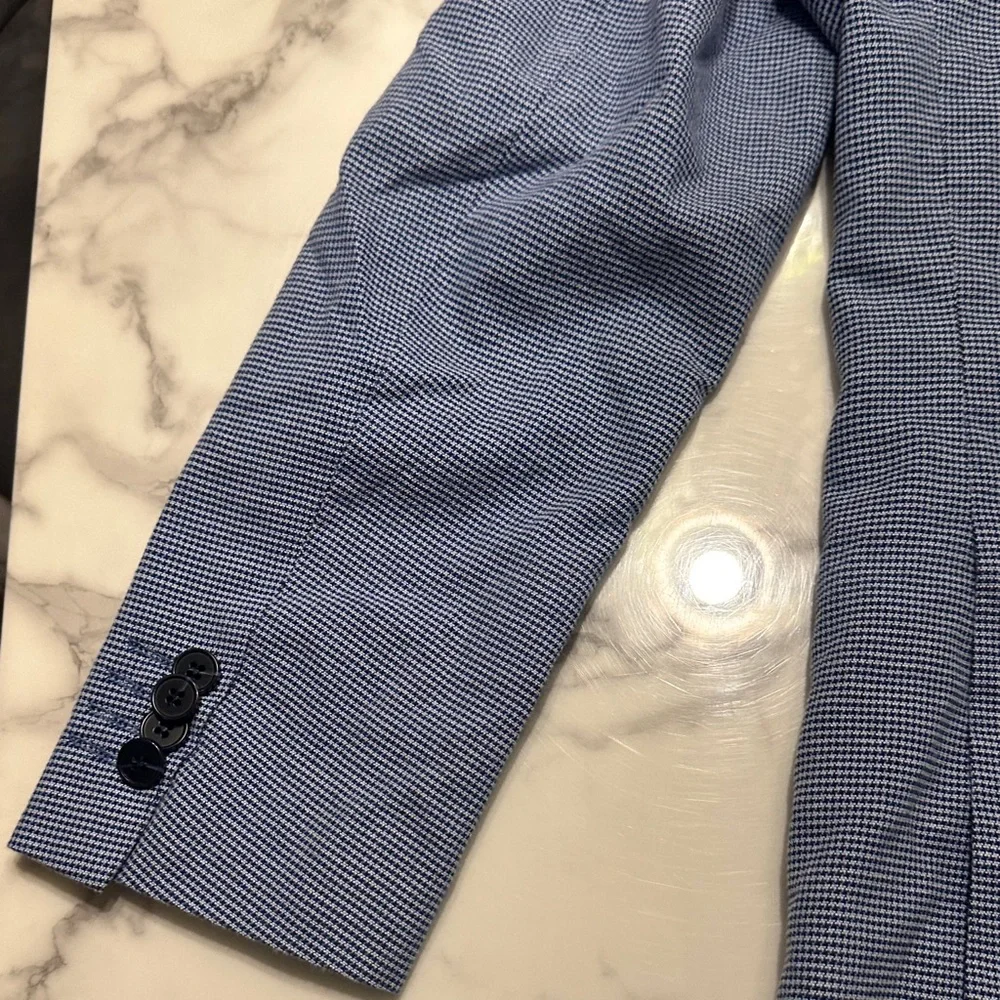 Isaac Mizrahi Navy Patterned Blazer